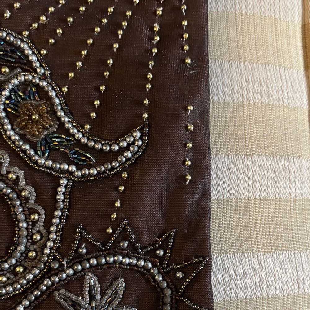 Aldo Beautiful Brown Beaded Hobo Bag - Picture 12 of 12